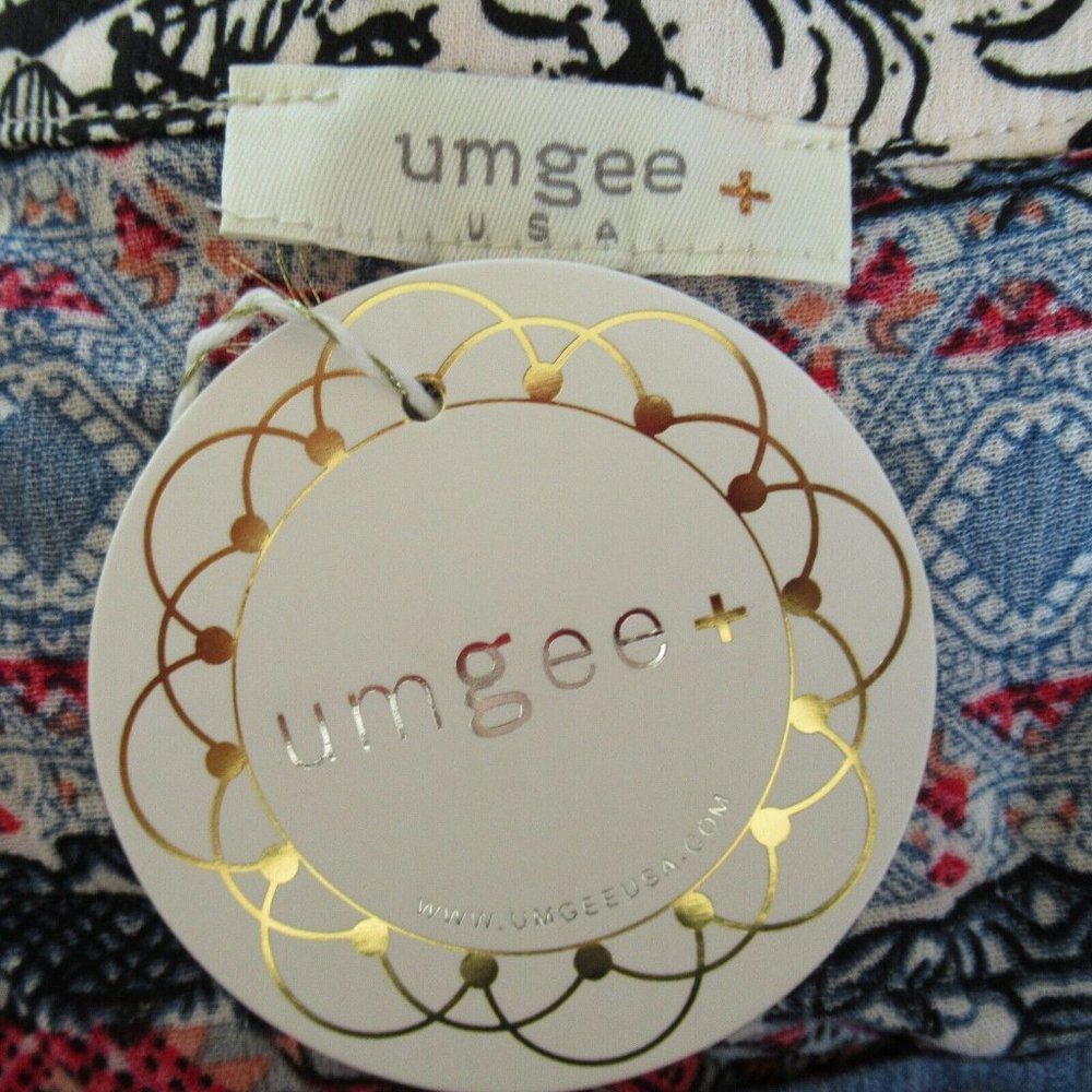 Umgee Top Mixed Floral Ruffle Sleeve Ruffle Boho - Picture 8 of 8